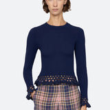 Abbie Knit Long Sleeve Top Navy