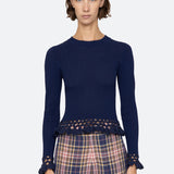 Abbie Knit Long Sleeve Top Navy