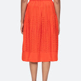 Zora Solid Pleated Midi Skirt Chilli