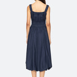 Emmet Poplin Midi Bubble Dress Navy