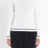 Striped Knit Top With Button Detail