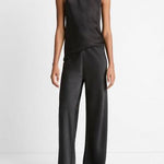 Cowl Neck Bias Top Black