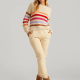 525 Ida: Stripe Button Shoulder Pullover