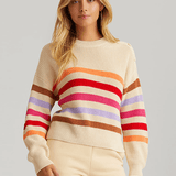 525 Ida: Stripe Button Shoulder Pullover