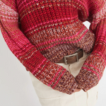 525 Valerie: Ombre Mockneck Pullover Toasted Almond Multi