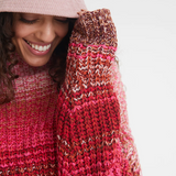 525 Valerie: Ombre Mockneck Pullover Toasted Almond Multi