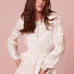 LoveShackFancy Jones Mini Dress Antique White