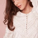 LoveShackFancy Jones Mini Dress Antique White