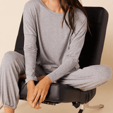 Cat's PJs Classic Pima Pullover Set Heather Grey
