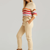 525 Ida: Stripe Button Shoulder Pullover