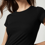 Velvet Jemma Gauzy Fitted Tee Black