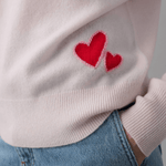 White + Warren Embroidered Heart Sweatshirt
