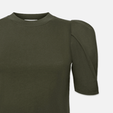 FRAME Draped Femme Short Sleeve Tee Fatigue