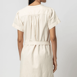 Lilla P Half-Placket Canvas Dress Ecru