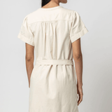 Lilla P Half-Placket Canvas Dress Ecru