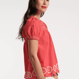 Frances Valentine Whit Embroidered Top