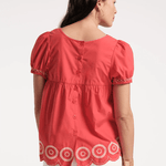 Frances Valentine Whit Embroidered Top