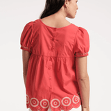 Frances Valentine Whit Embroidered Top