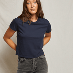 perfectwhitetee Springsteen Baby Tee Navy