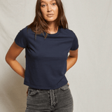 perfectwhitetee Springsteen Baby Tee Navy