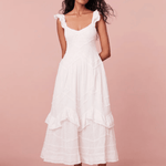 LoveShackFancy Brin Dress White