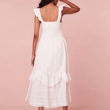 LoveShackFancy Brin Dress White