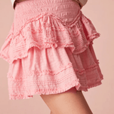 LoveShackFancy Tribeca Skirt Bubblegum
