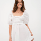 For Love & Lemons Jackson Mini Dress White