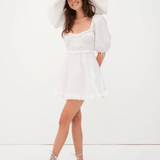 For Love & Lemons Jackson Mini Dress White