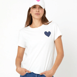 Kerri Rosenthal Suke Contrast Heart Tee White