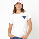 Kerri Rosenthal Suke Contrast Heart Tee White