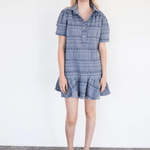 Never a Wallflower Everything Short Dress Blue Jacquard
