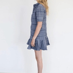 Never a Wallflower Everything Short Dress Blue Jacquard