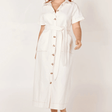 Girl and The Sun Nicole Midi Dress Ivory