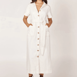 Girl and The Sun Nicole Midi Dress Ivory