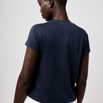 Velvet Casey Linen Knit Tee Navy