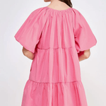 Balloon Sleeve Tiered Mini Dress