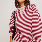 Classic Striped Crew Raspberry Combo