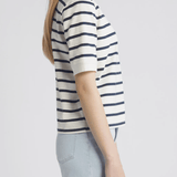 FRAME Button Detail Tee Navy Multi