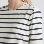 FRAME Button Detail Tee Navy Multi