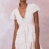 LoveShackFancy Binselle Dress True White
