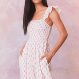 LoveShackFancy Guinevere Dress Cerise Pink