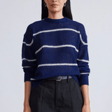 Apiece Apart Tissue Weight Sweater Navy Stripe