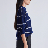 Apiece Apart Tissue Weight Sweater Navy Stripe