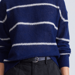 Apiece Apart Tissue Weight Sweater Navy Stripe