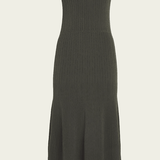 FRAME Shiny Rib Sweater Dress Willow Green