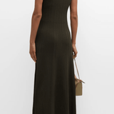 FRAME Shiny Rib Sweater Dress Willow Green