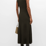FRAME Shiny Rib Sweater Dress Willow Green
