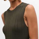 FRAME Shiny Rib Sweater Dress Willow Green
