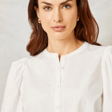 Cartolina Reese Top Cotton Poplin Blanc de Blanc